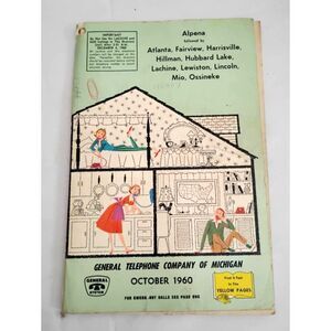 Vintage 1960 Alpena Michigan Telephone Directory, Yellow Pages and  White Pages
